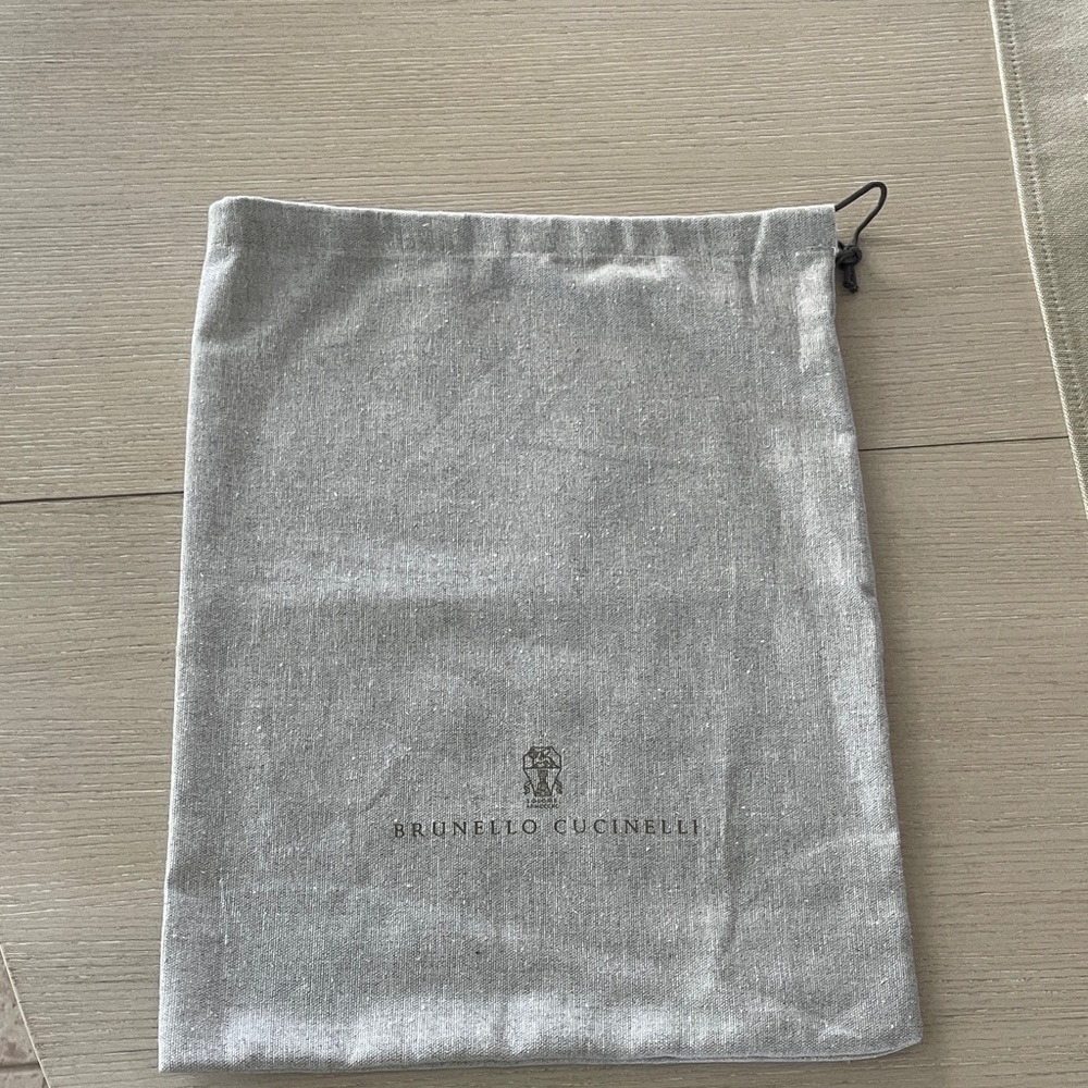 Brunello Cucinelli Light Gray Drawstring Bag - image 1